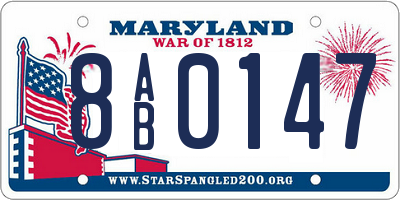 MD license plate 8AB0147