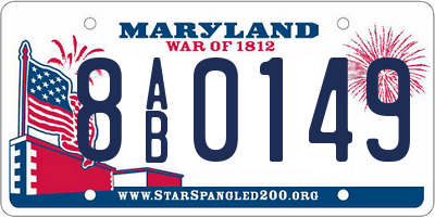 MD license plate 8AB0149