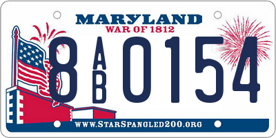 MD license plate 8AB0154