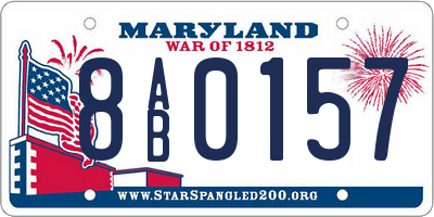 MD license plate 8AB0157
