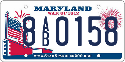 MD license plate 8AB0158