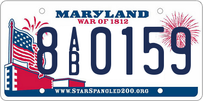 MD license plate 8AB0159