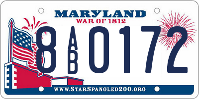 MD license plate 8AB0172