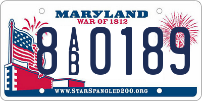 MD license plate 8AB0189
