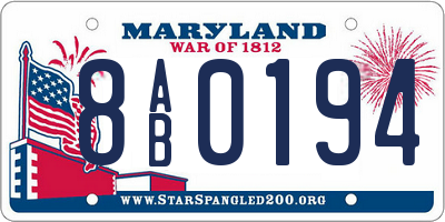 MD license plate 8AB0194