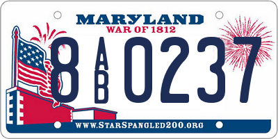 MD license plate 8AB0237