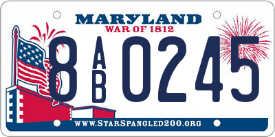 MD license plate 8AB0245
