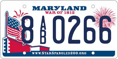 MD license plate 8AB0266