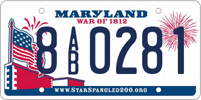 MD license plate 8AB0281