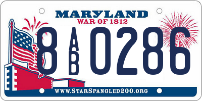 MD license plate 8AB0286