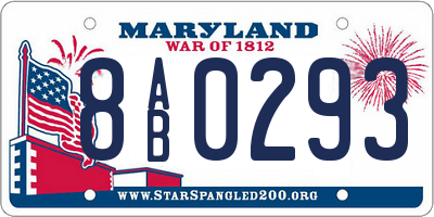 MD license plate 8AB0293