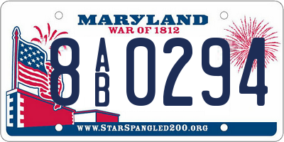 MD license plate 8AB0294