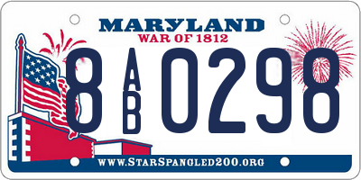 MD license plate 8AB0298