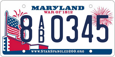 MD license plate 8AB0345
