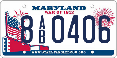 MD license plate 8AB0406