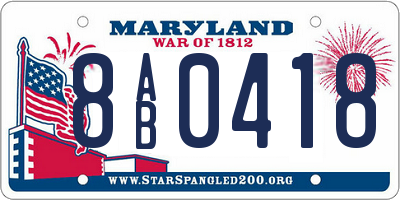 MD license plate 8AB0418