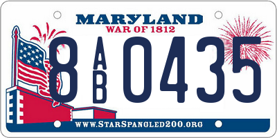MD license plate 8AB0435