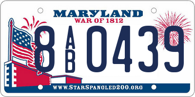 MD license plate 8AB0439