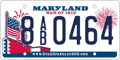 MD license plate 8AB0464