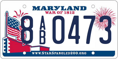 MD license plate 8AB0473