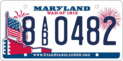 MD license plate 8AB0482