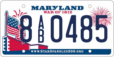MD license plate 8AB0485