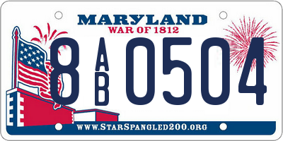 MD license plate 8AB0504