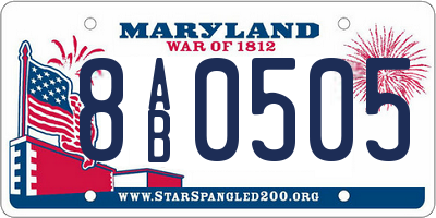 MD license plate 8AB0505