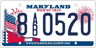 MD license plate 8AB0520