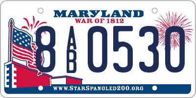 MD license plate 8AB0530