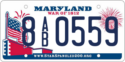 MD license plate 8AB0559