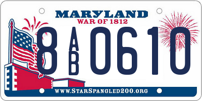 MD license plate 8AB0610