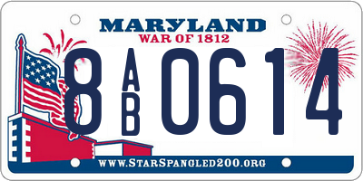 MD license plate 8AB0614