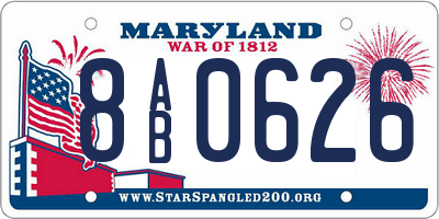 MD license plate 8AB0626