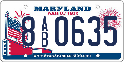 MD license plate 8AB0635