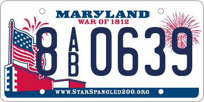 MD license plate 8AB0639