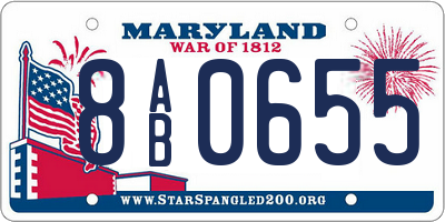 MD license plate 8AB0655