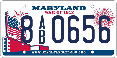 MD license plate 8AB0656
