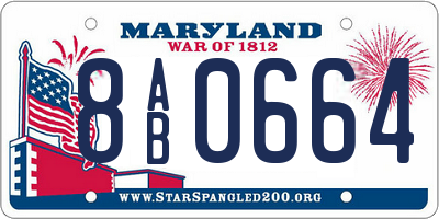 MD license plate 8AB0664