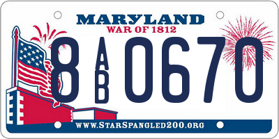 MD license plate 8AB0670