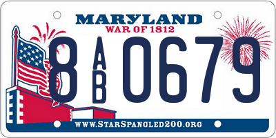 MD license plate 8AB0679