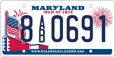 MD license plate 8AB0691