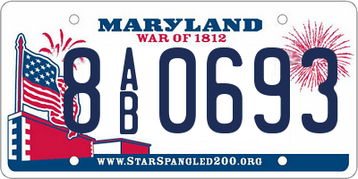 MD license plate 8AB0693