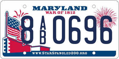 MD license plate 8AB0696