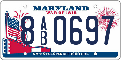 MD license plate 8AB0697