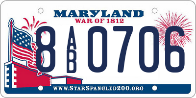 MD license plate 8AB0706