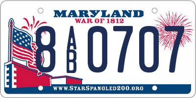 MD license plate 8AB0707