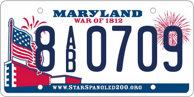 MD license plate 8AB0709