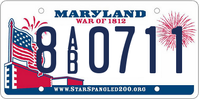 MD license plate 8AB0711