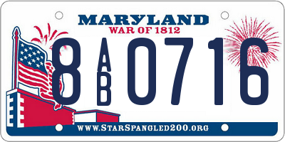 MD license plate 8AB0716